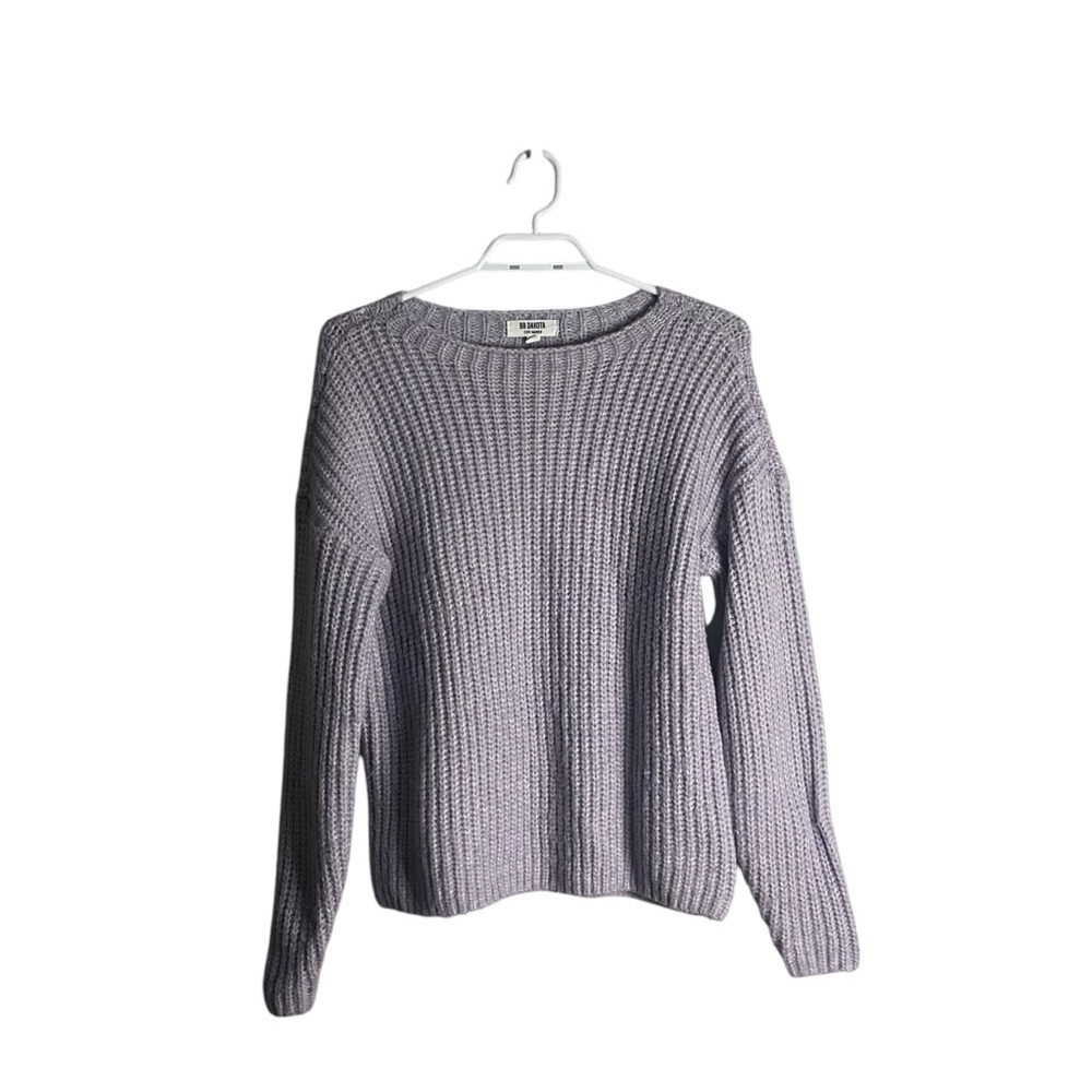 BB Dakota by Steve Madden Women's Purple Knit Crewneck Sweater